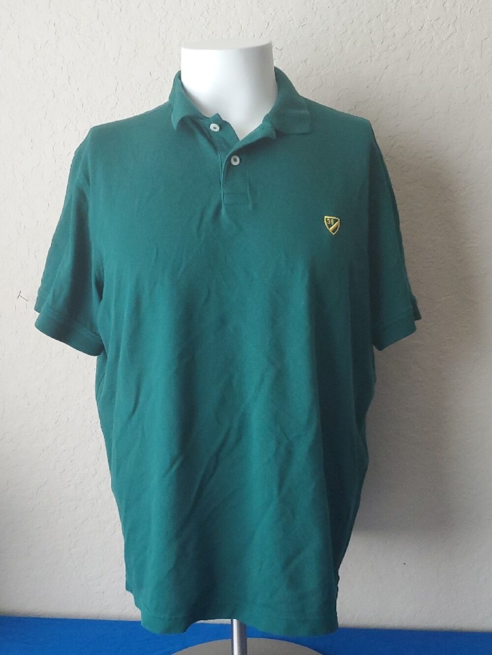 Cremieux Classics Men's Supima Cotton Polo Shirt Large Dark Green Shield Logo